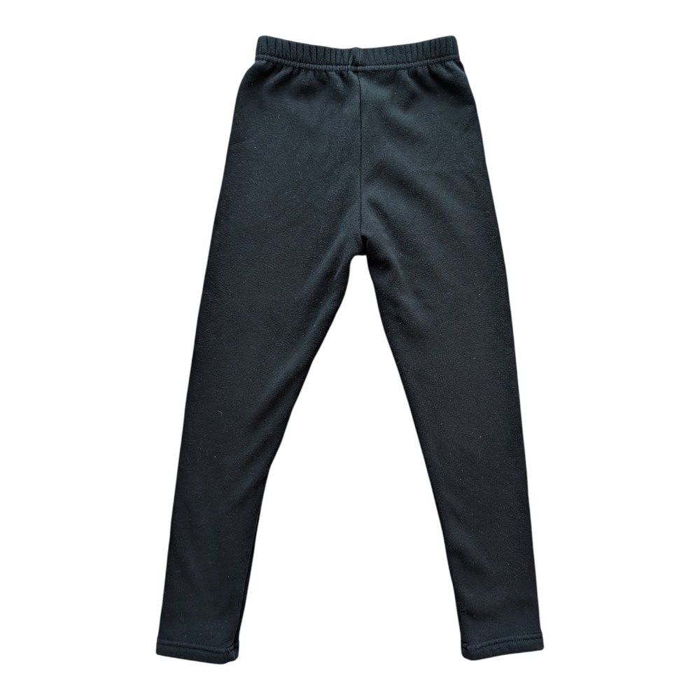 IRELIA Girls Fleece Black Leggings 100% Cotton  Size S 7-8